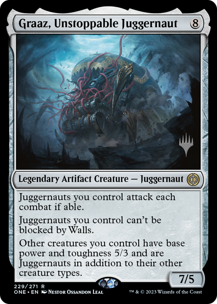 Graaz, Unstoppable Juggernaut (Promo Pack) [Phyrexia: All Will Be One Promos] | Spectrum Games