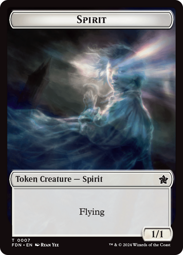 Spirit // Cat (0001) Doubled-Sided Token [Foundations Tokens] | Spectrum Games