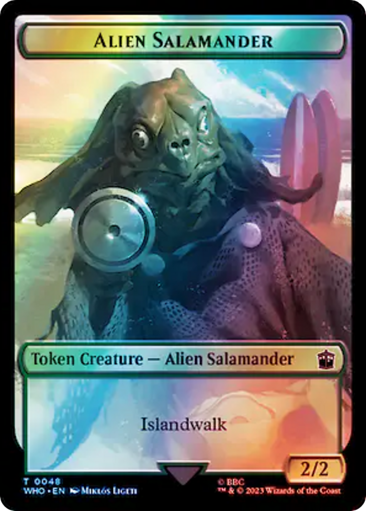 Dalek // Alien Salamander Double-Sided Token (Surge Foil) [Doctor Who Tokens] | Spectrum Games