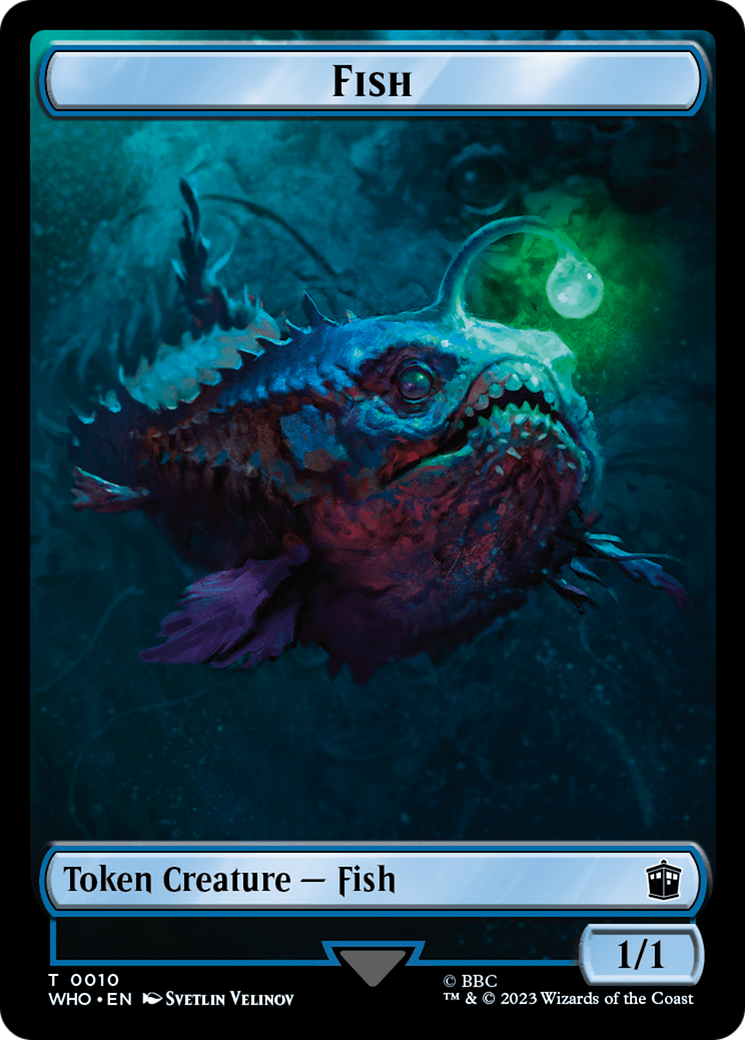 Fish // Alien Insect Double-Sided Token [Doctor Who Tokens] | Spectrum Games