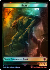 Soldier // Beast Double-Sided Token (Surge Foil) [Doctor Who Tokens] | Spectrum Games