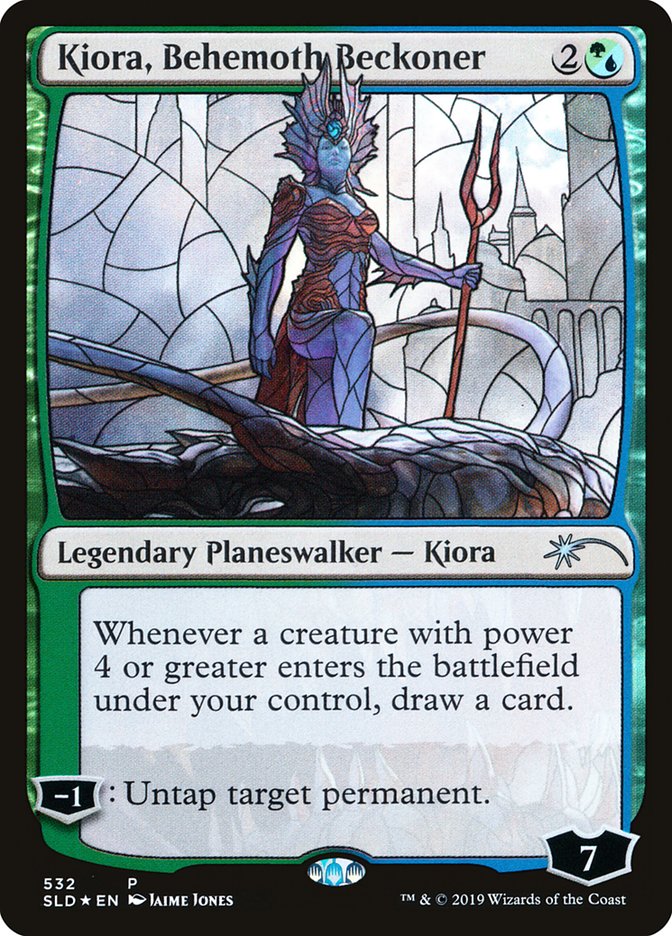 Kiora, Behemoth Beckoner (Stained Glass) [Secret Lair Drop Promos] | Spectrum Games