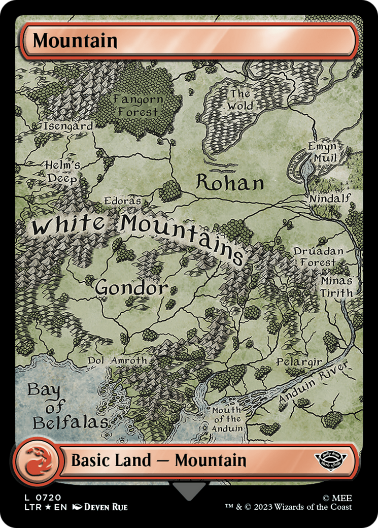 Mountain (720) (Surge Foil) [The Lord of the Rings: Tales of Middle-Earth] | Spectrum Games