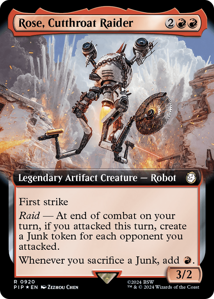 Rose, Cutthroat Raider (Extended Art) (Surge Foil) [Fallout] | Spectrum Games