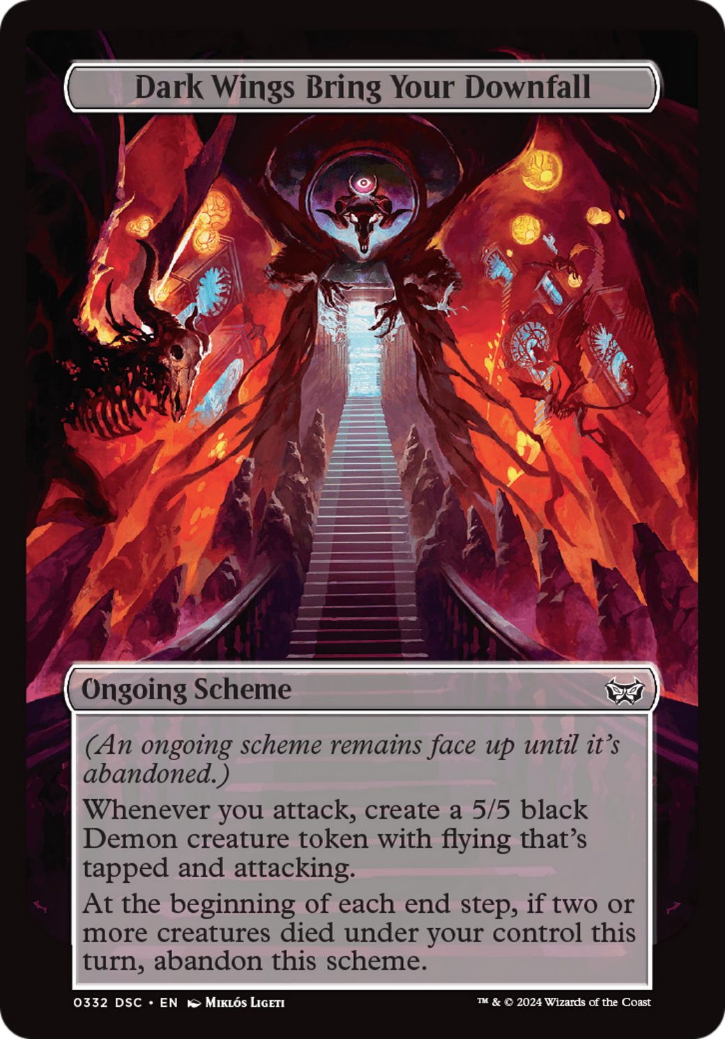 Dark Wings Bring Your Downfall (Full Art) [Duskmourn: Archenemy] | Spectrum Games