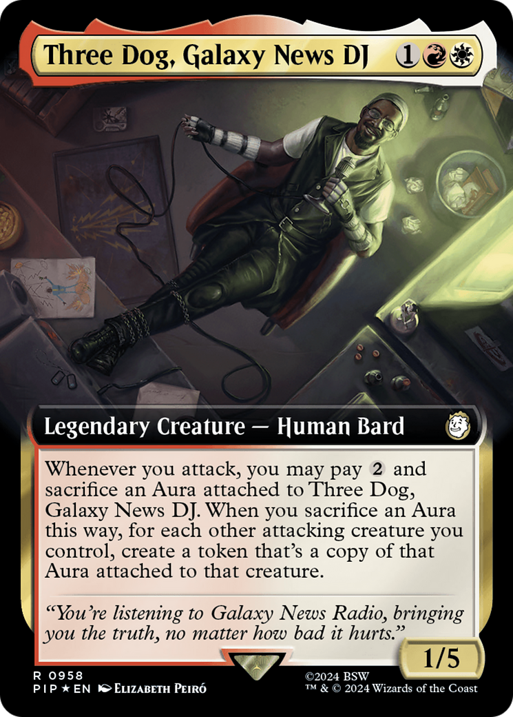 Three Dog, Galaxy News DJ (Extended Art) (Surge Foil) [Fallout] | Spectrum Games