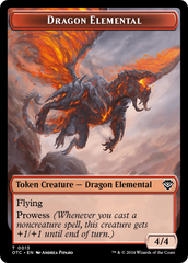 Dragon Elemental // Treasure Double-Sided Token [Outlaws of Thunder Junction Commander Tokens] | Spectrum Games