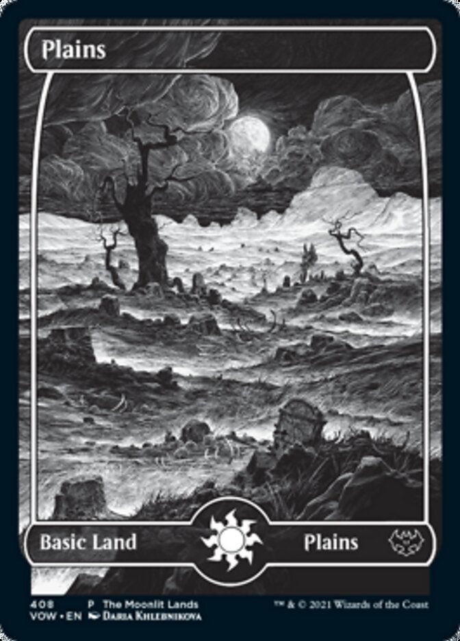 Plains (The Moonlit Lands) (Foil Etched) [Innistrad: Crimson Vow Promos] | Spectrum Games