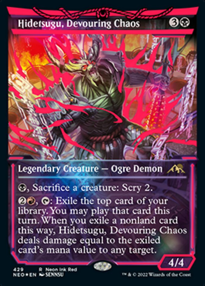 Hidetsugu, Devouring Chaos (Neon Ink Red) [Kamigawa: Neon Dynasty] | Spectrum Games