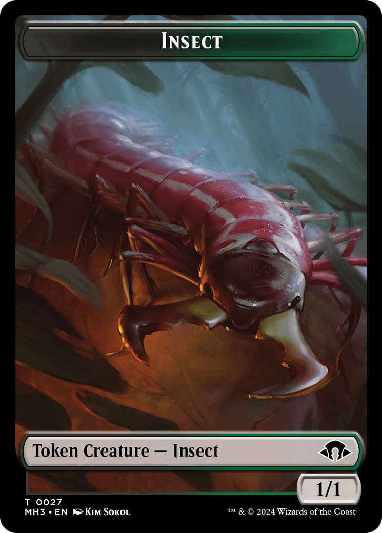 Zombie // Insect (0027) Double-Sided Token [Modern Horizons 3 Tokens] | Spectrum Games