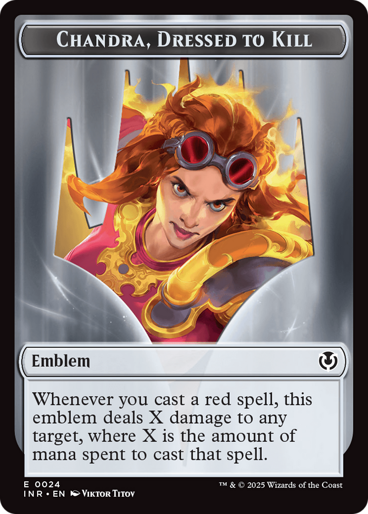 Human (0014) // Emblem - Chandra, Dressed to Kill Double-Sided Token [Innistrad Remastered Tokens] | Spectrum Games