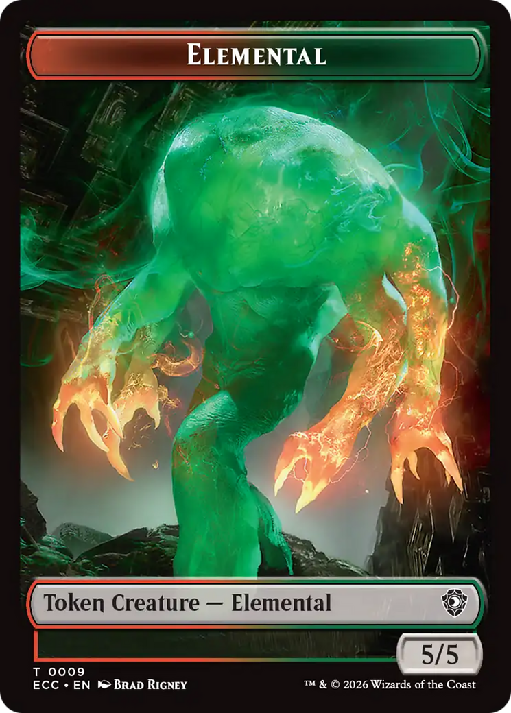 Rhino Warrior // Elemental (0009) Double-Sided Token [Lorwyn Eclipsed Tokens] | Spectrum Games