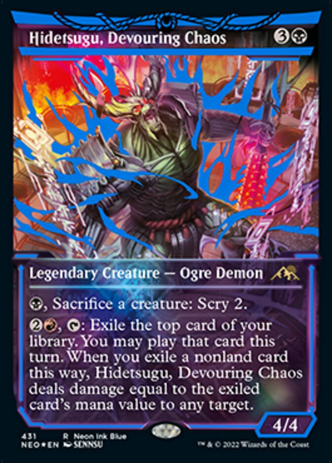 Hidetsugu, Devouring Chaos (Neon Ink Blue) [Kamigawa: Neon Dynasty] | Spectrum Games