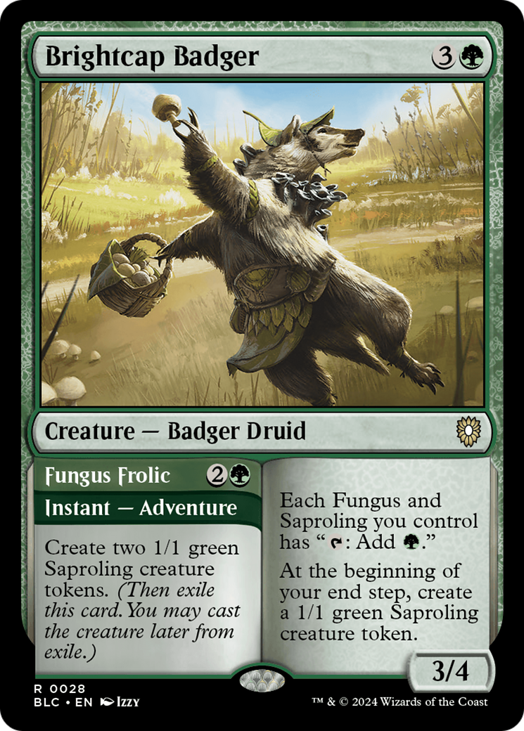 Brightcap Badger // Fungus Frolic [Bloomburrow Commander] | Spectrum Games