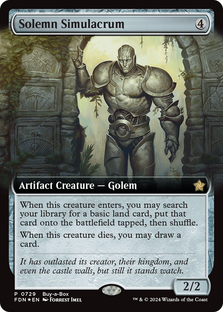 Solemn Simulacrum (Extended Art) (Buy-A-Box) [Foundations Promos] | Spectrum Games