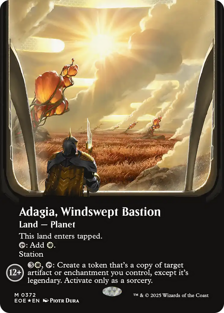 Adagia, Windswept Bastion (Borderless) (Galaxy Foil) [Edge of Eternities] | Spectrum Games