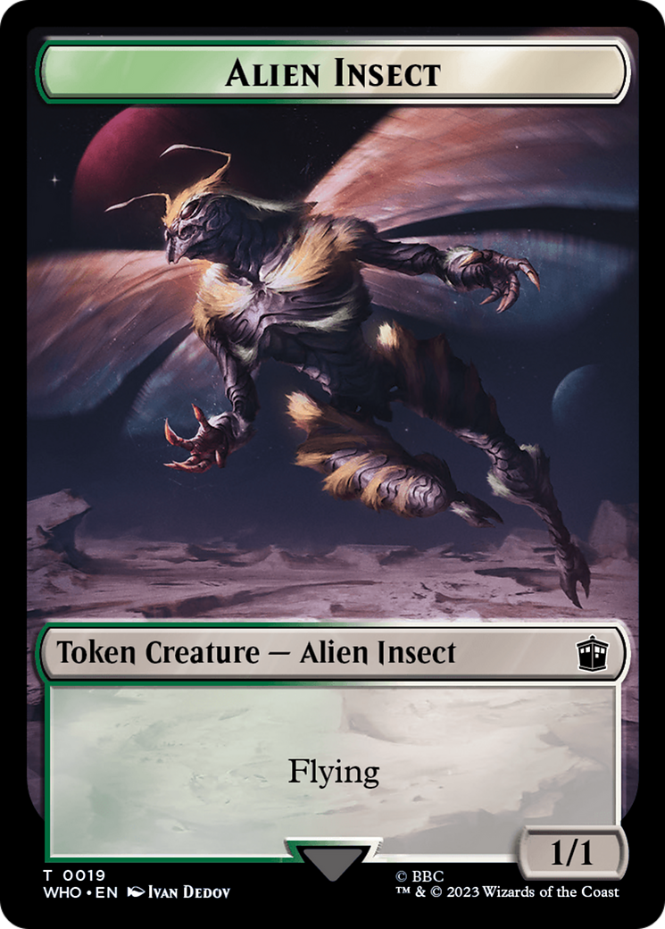 Human (0005) // Alien Insect Double-Sided Token [Doctor Who Tokens] | Spectrum Games