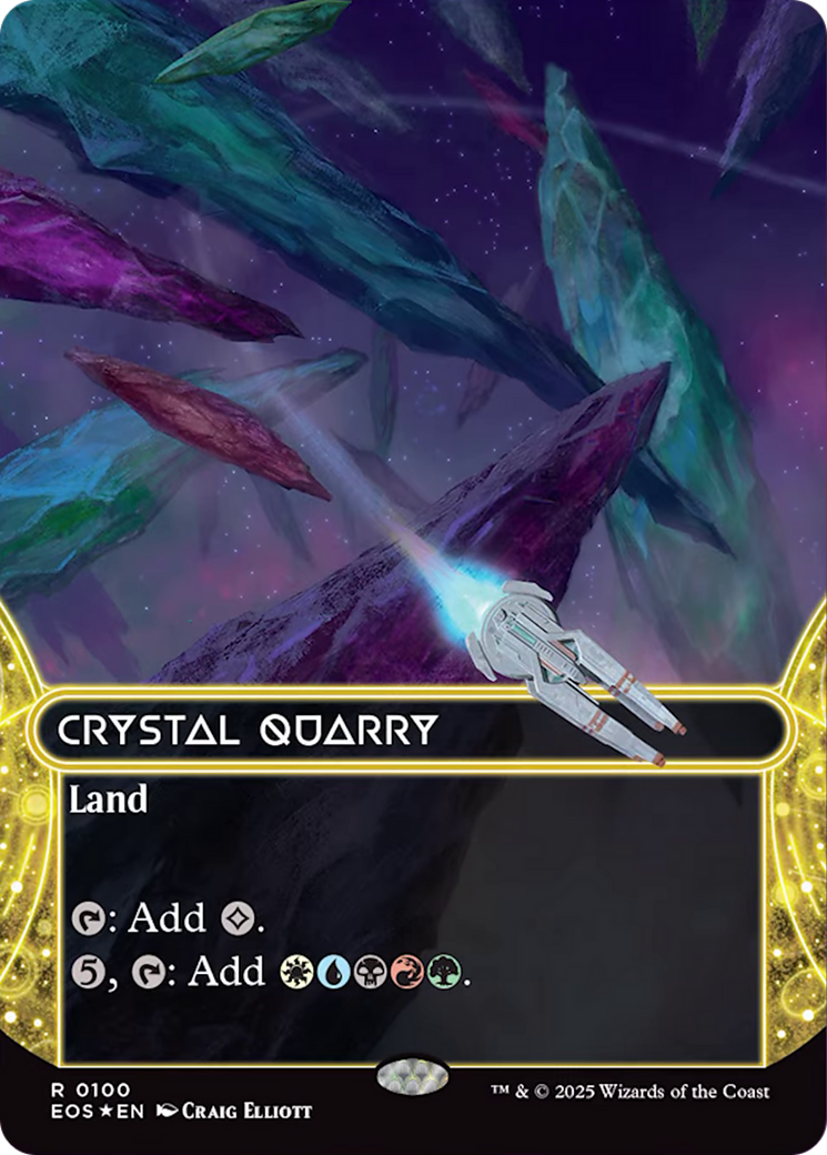 Crystal Quarry (0100) (Borderless) (Galaxy Foil) [Edge of Eternities: Stellar Sights] | Spectrum Games