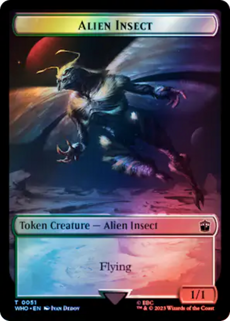 Alien Angel // Alien Insect Double-Sided Token (Surge Foil) [Doctor Who Tokens] | Spectrum Games