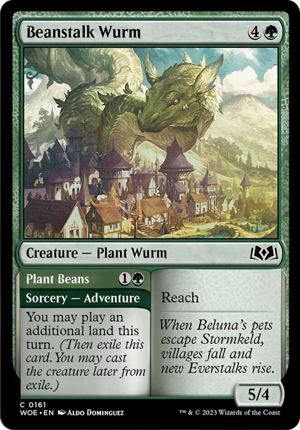 Beanstalk Wurm // Plant Beans [Wilds of Eldraine] | Spectrum Games