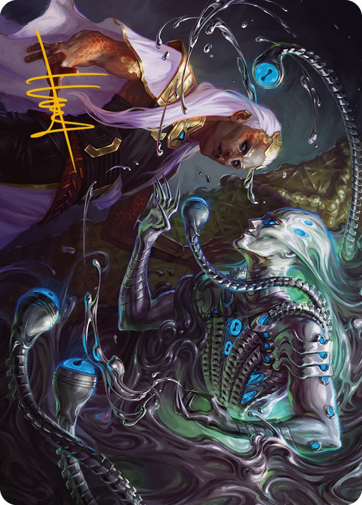 Mirage Mockery Art Card (Gold-Stamped Signature) [Phyrexia: All Will Be One Art Series] | Spectrum Games
