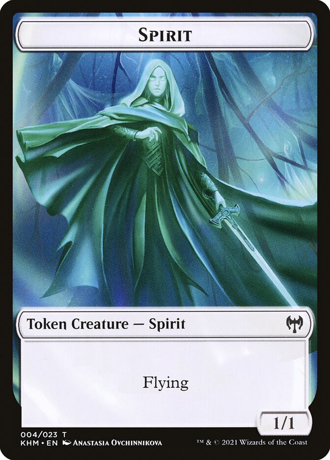 Elf Warrior // Spirit Double-Sided Token [Kaldheim Tokens] | Spectrum Games