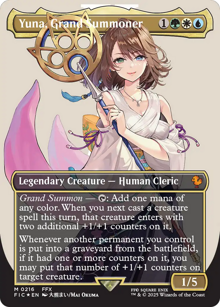 Yuna, Grand Summoner (Borderless) (Surge Foil) [FINAL FANTASY Commander] | Spectrum Games
