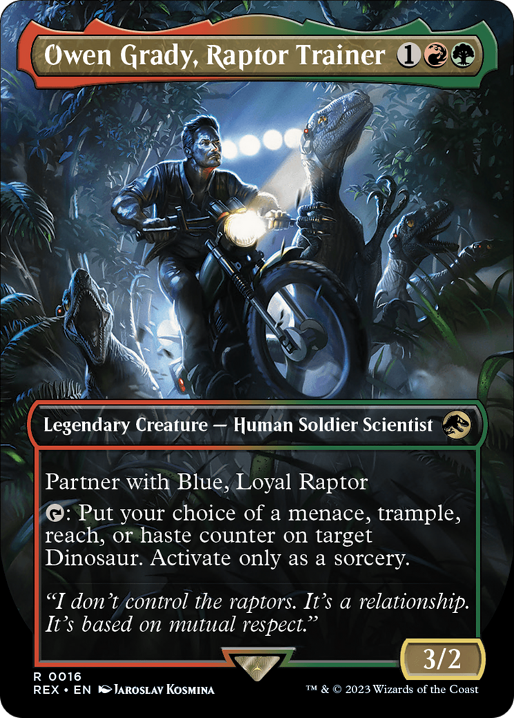 Owen Grady, Raptor Trainer (Borderless) [Jurassic World Collection] | Spectrum Games