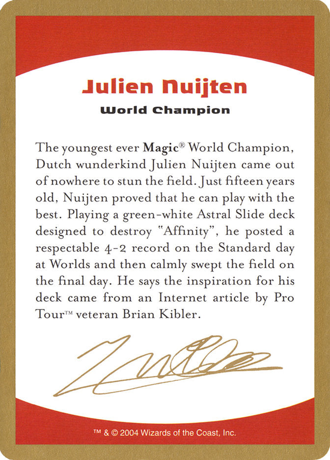 Julien Nuijten Bio [World Championship Decks 2004] | Spectrum Games