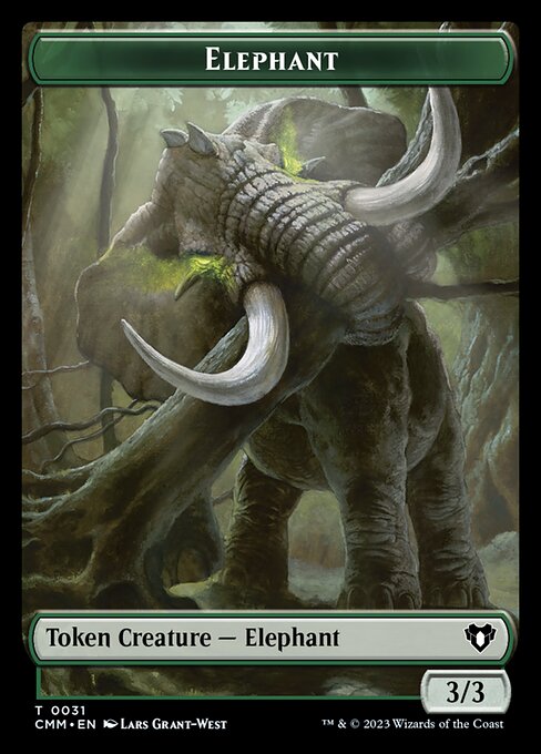 Clue // Elephant Double-Sided Token [Commander Masters Tokens] | Spectrum Games