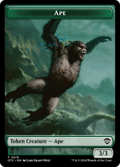 Ape // Shark Double-Sided Token [Outlaws of Thunder Junction Commander Tokens] | Spectrum Games