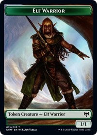 Elf Warrior // Dragon Double-Sided Token [Kaldheim Tokens] | Spectrum Games