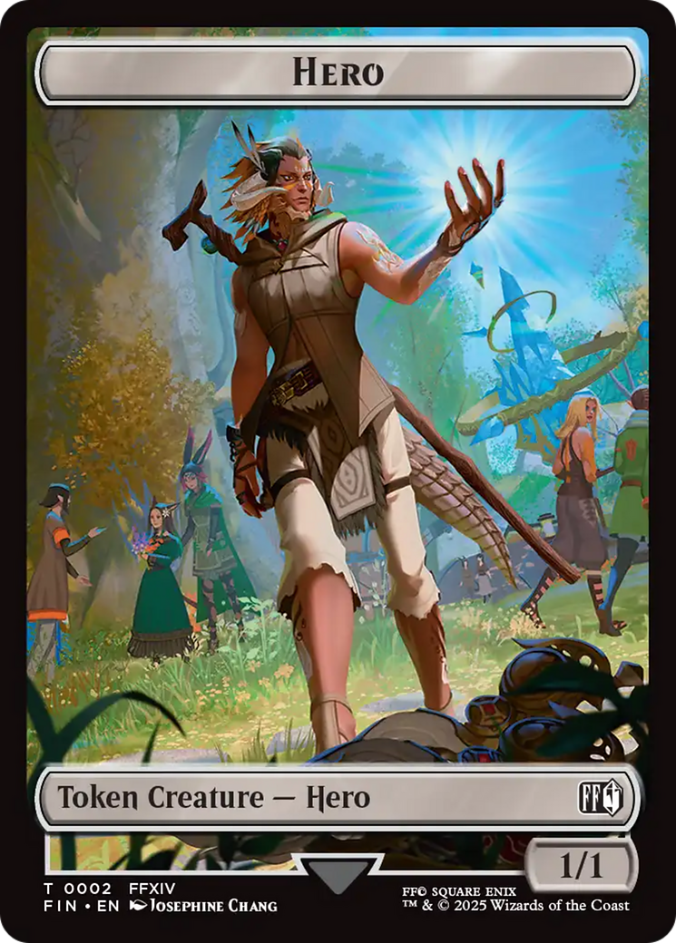 Hero (0002) // Wizard (0014) Double-Sided Token [FINAL FANTASY Tokens] | Spectrum Games