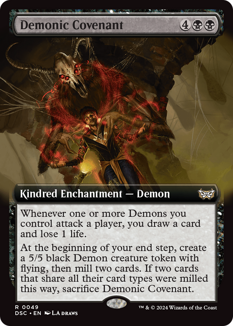 Demonic Covenant (Extended Art) [Duskmourn: House of Horror Commander] | Spectrum Games