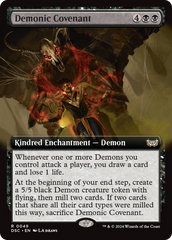 Demonic Covenant (Extended Art) [Duskmourn: House of Horror Commander] | Spectrum Games