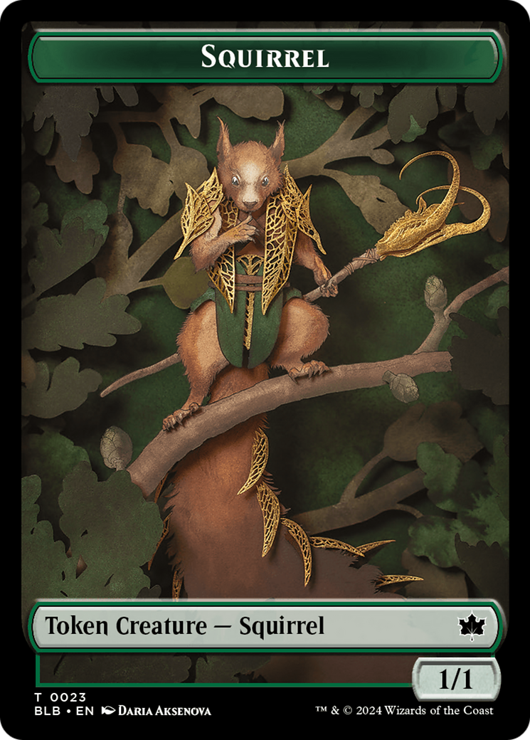 Squirrel // Starscape Cleric Double-Sided Token [Bloomburrow Tokens] | Spectrum Games