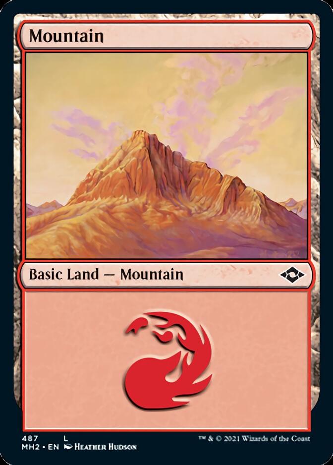 Mountain (487) (Foil Etched) [Modern Horizons 2] | Spectrum Games