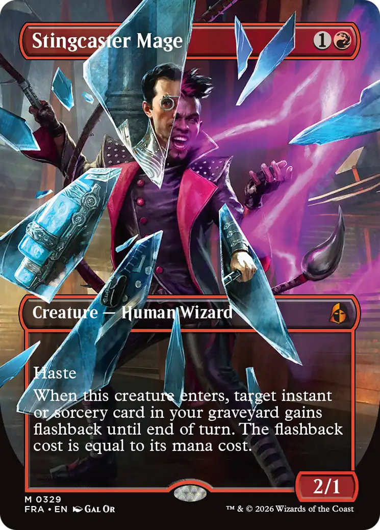 Stingcaster Mage (Borderless) (Facet Foil) [Reality Fracture] | Spectrum Games