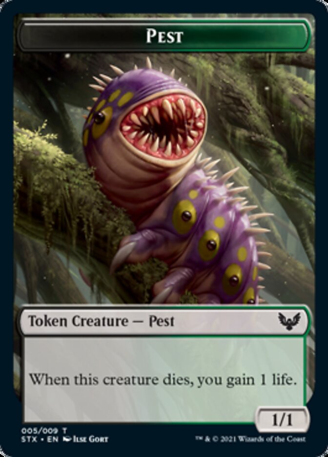 Fractal // Pest Double-Sided Token [Strixhaven: School of Mages Tokens] | Spectrum Games