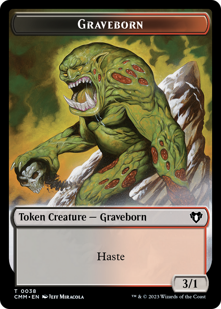 Spirit (0010) // Graveborn Double-Sided Token [Commander Masters Tokens] | Spectrum Games