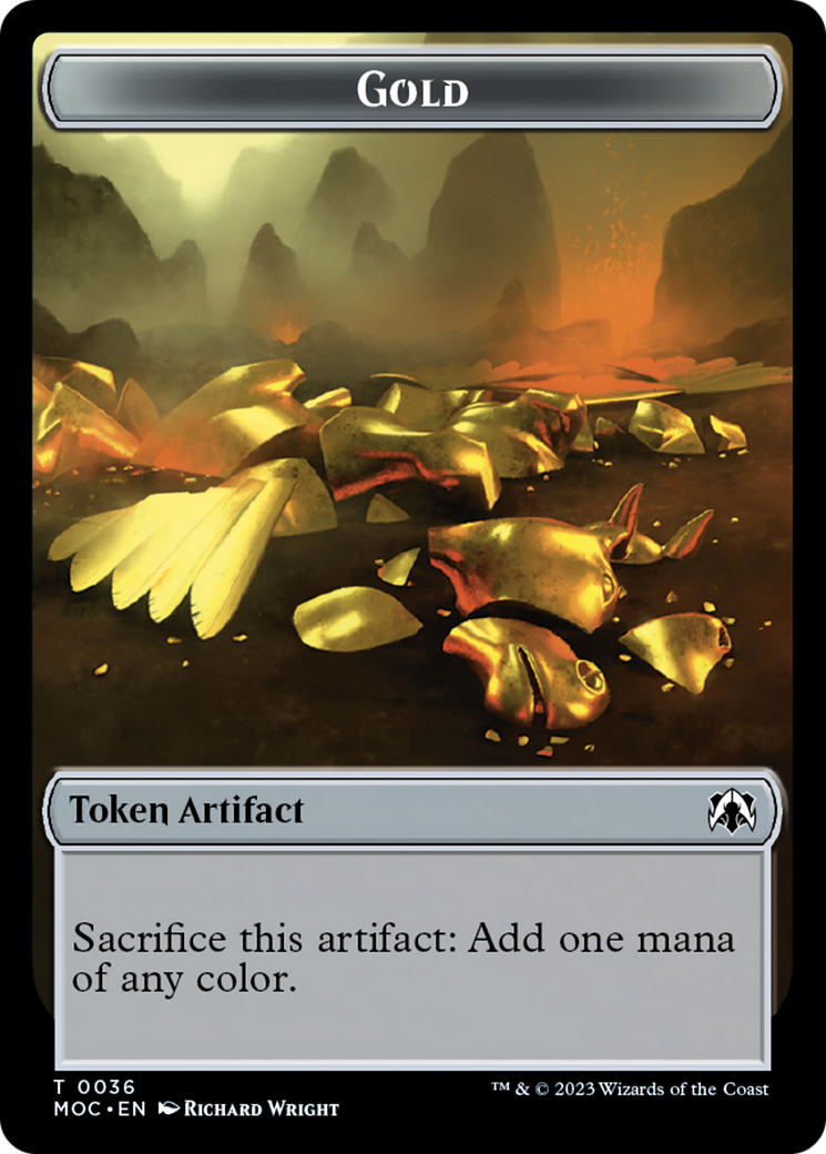 Thopter // Gold Double-Sided Token [March of the Machine Commander Tokens] | Spectrum Games
