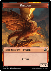 Dragon (Ripple Foil) // Treasure Double-Sided Token [Modern Horizons 3 Commander Tokens] | Spectrum Games