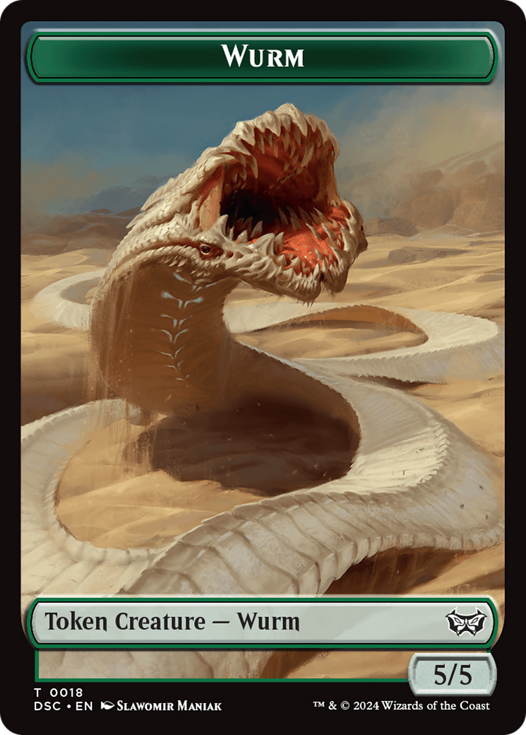 Wurm (0018) // Fractal Double-Sided Token [Duskmourn: House of Horror Commander Tokens] | Spectrum Games