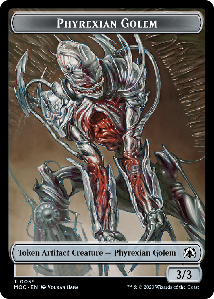 Phyrexian Golem // Construct Double-Sided Token [March of the Machine Commander Tokens] | Spectrum Games