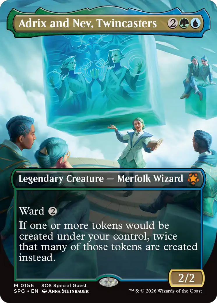 Adrix and Nev, Twincasters (Borderless) [Secrets of Strixhaven Special Guests] | Spectrum Games