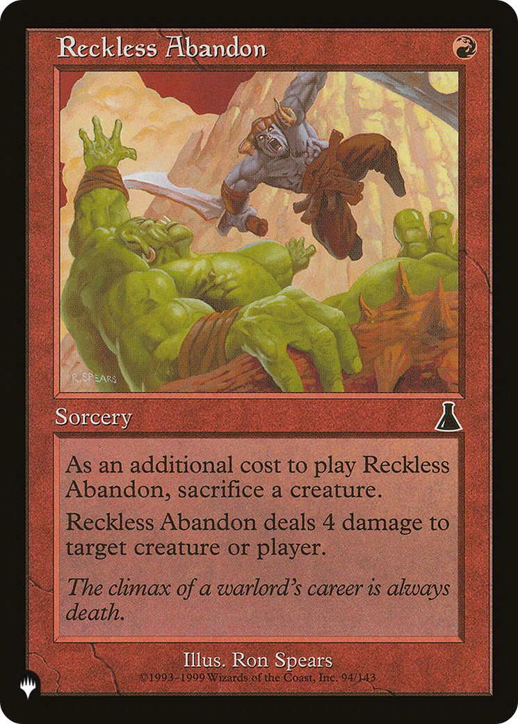 Reckless Abandon [The List] | Spectrum Games