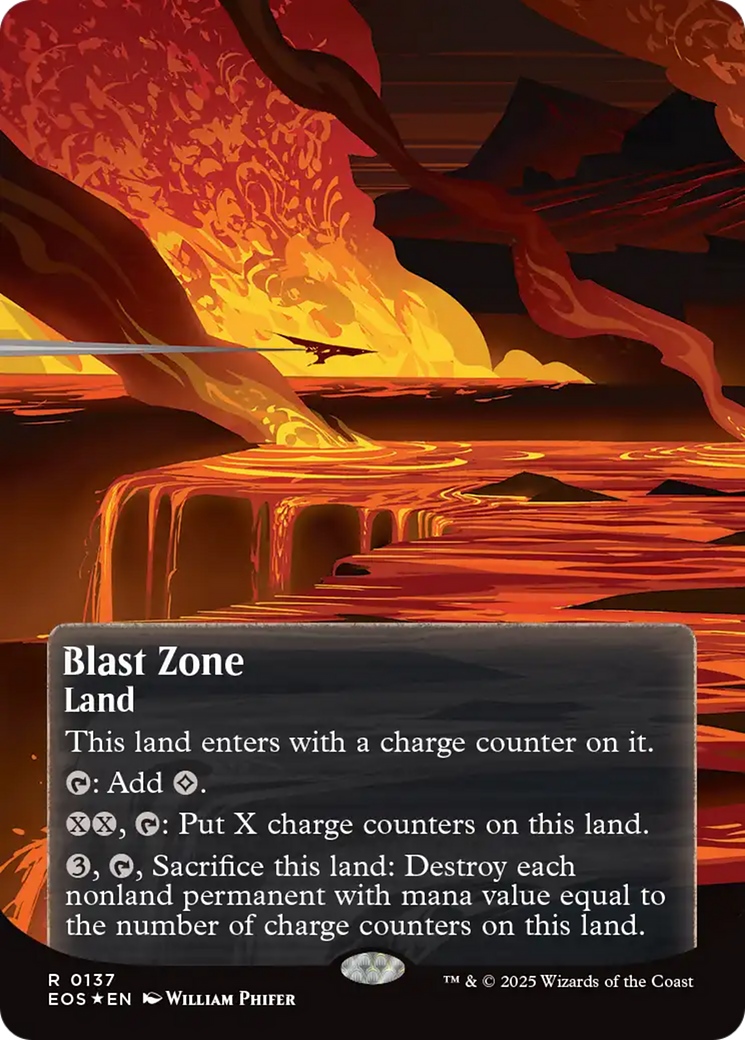 Blast Zone (0137) (Borderless) (Galaxy Foil) [Edge of Eternities: Stellar Sights] | Spectrum Games