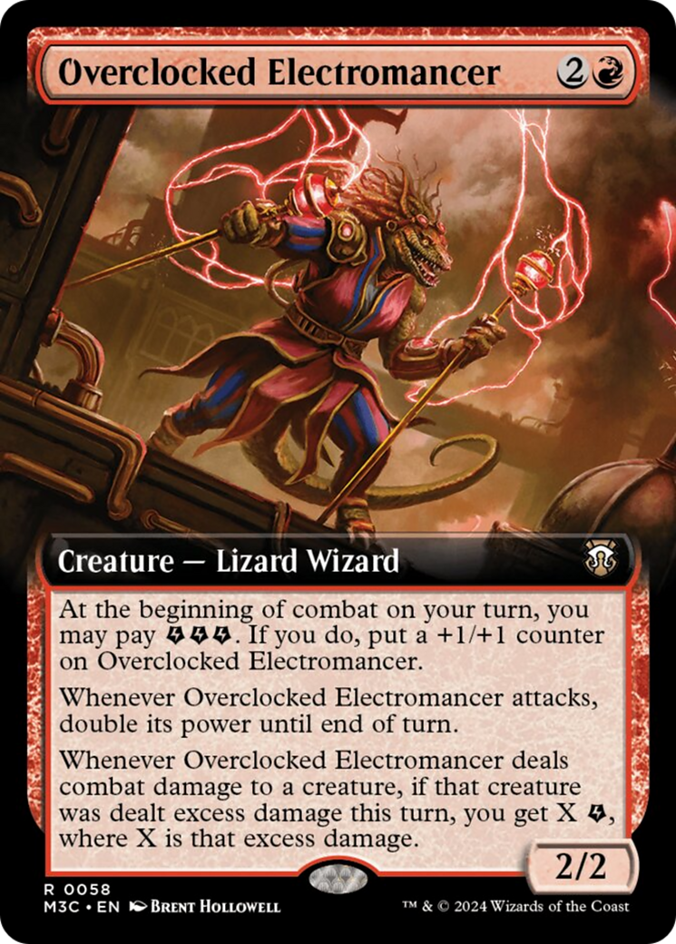 Overclocked Electromancer (Extended Art) (Ripple Foil) [Modern Horizons 3 Commander] | Spectrum Games