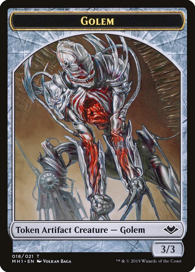 Shapeshifter (001) // Golem (018) Double-Sided Token [Modern Horizons Tokens] | Spectrum Games