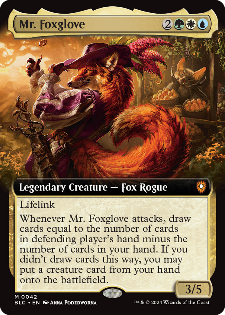 Mr. Foxglove (Extended Art) [Bloomburrow Commander] | Spectrum Games